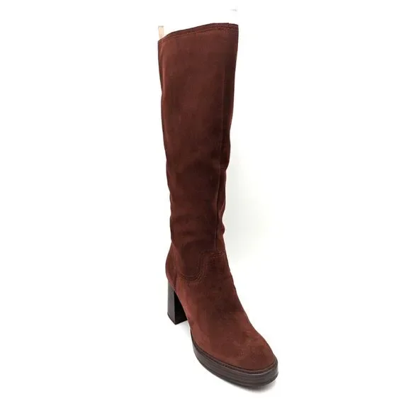 Naturalizer Women's Ona Platform Tall Boot Knee High Cappuccino Suede‎ SZ 7.5